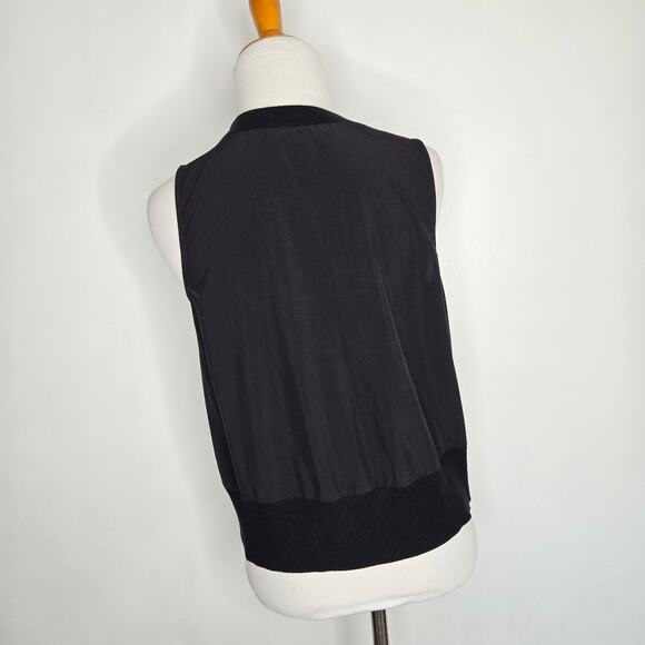 Athleta Zephyr Shell Tank Black Crew Neck Ribbed Trim Women XS - Picture 4 of 12